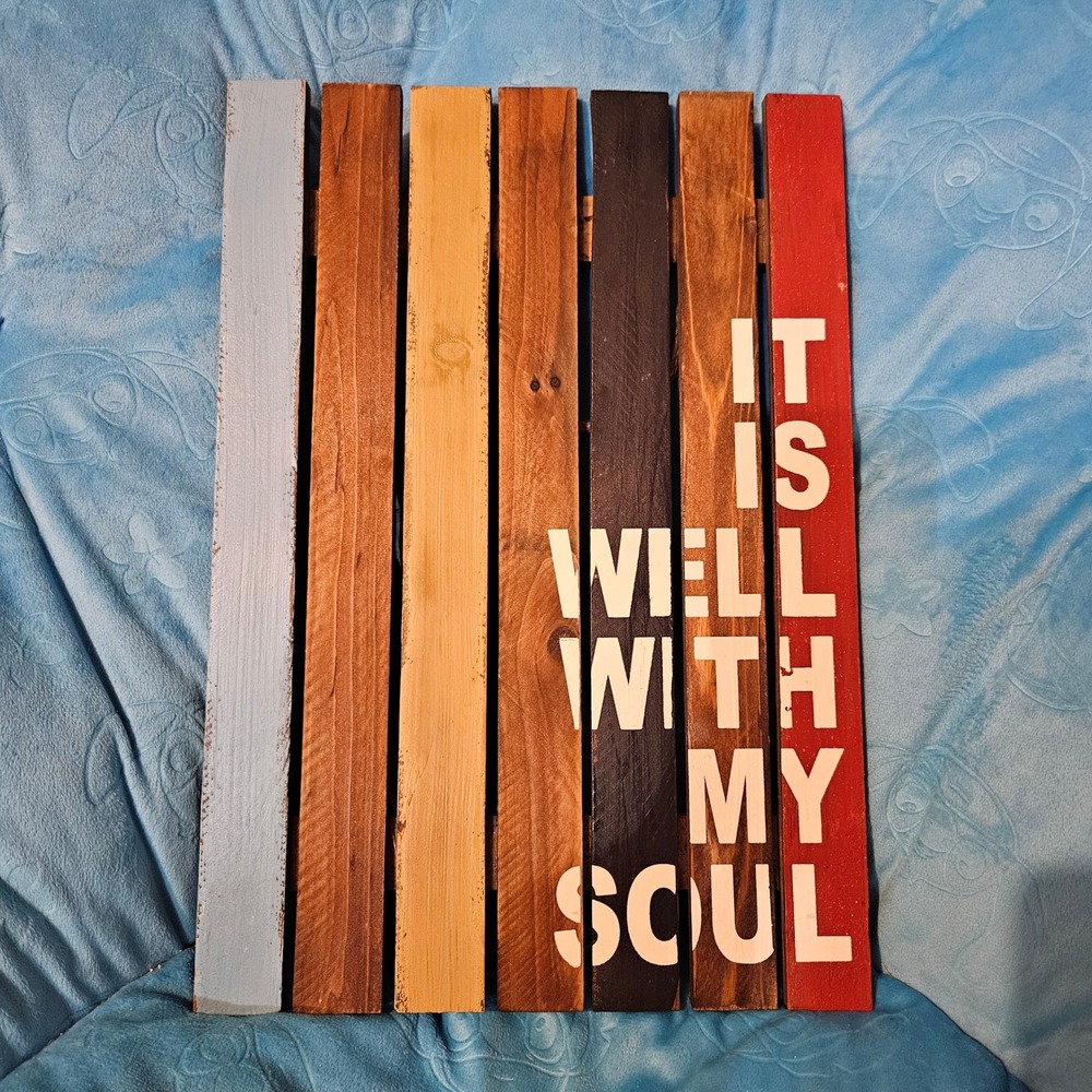 Rustic Wood Sign It Is Well With My Soul Wall Decor‎ Farmhouse Religious